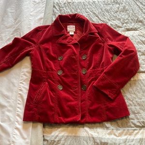 Mossimo velvet pea coat, size L